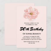 Elégante florale 50e anniversaire Invitation (Devant / Derrière)