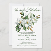 Elégante florale 50e anniversaire Invitation (Devant)