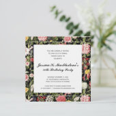 Elégante florale 50e anniversaire Invitations (Debout devant)