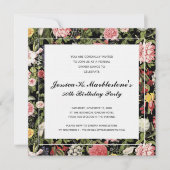 Elégante florale 50e anniversaire Invitations (Devant)