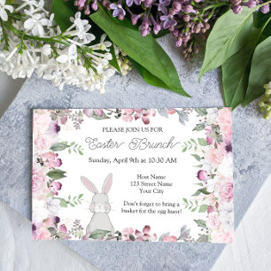 Elégante florale Brunch de Pâques Invitation