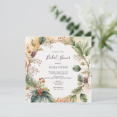 Elégante florale Noël nuptiale invitation douche n (Debout devant)