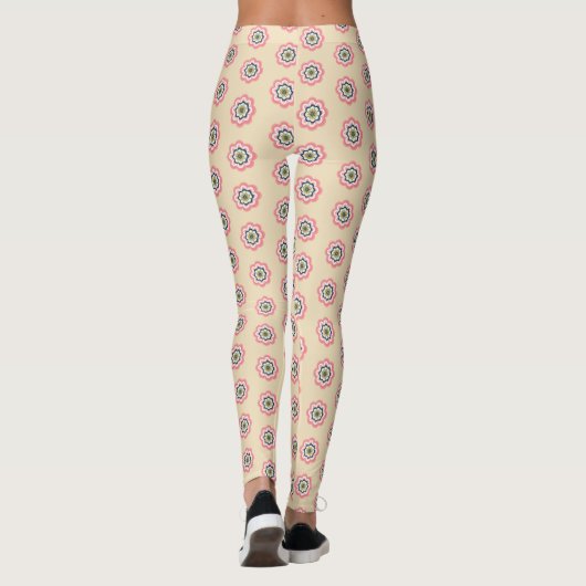 Élégante florale Pastel femmes Leggings (Dos)