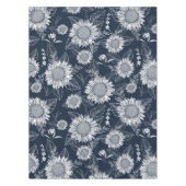 Elégante florale Sunflower Navy bleu blanc nappe (Devant)