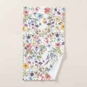 Élégante Flore Botanique Sur Un Arrière - plan Bla (Serviette à main)