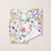 Élégante Flore Botanique Sur Un Arrière - plan Bla (Gant de toilette)