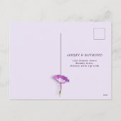 Élégante Flore d'Arc Lilac Violet Pas de menu RSVP (Dos)