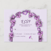 Élégante Flore d'Arc Lilac Violet Pas de menu RSVP (Devant)