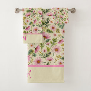 Élégante Flore De Printemps Avec Monogramme