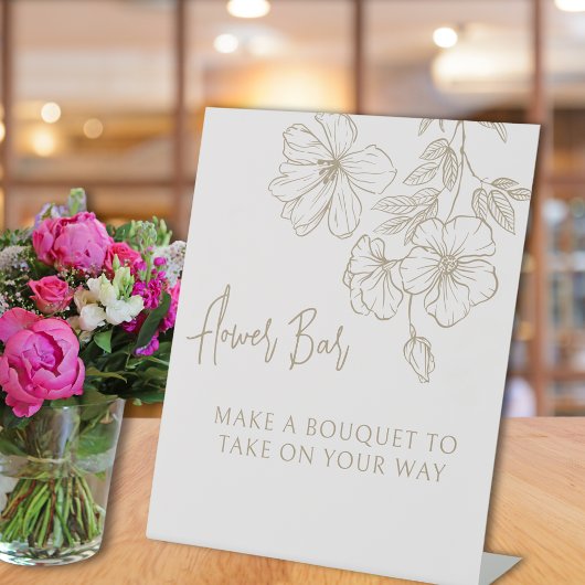 Élégante Flore Or Faire Un Bouquet Panneau Pedesta