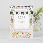 Elégante Flower Garden Baby shower Invitation (Debout devant)