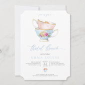 Elégante Flower Tea Bridal Brunch Invitation (Devant)