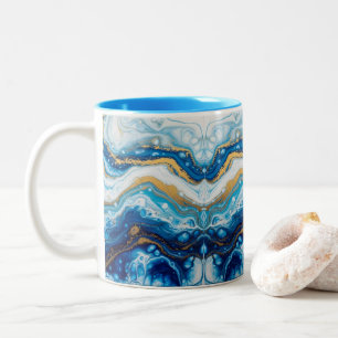 Elegante Fluid Art Decoratieve Koffie Mokken Abstr