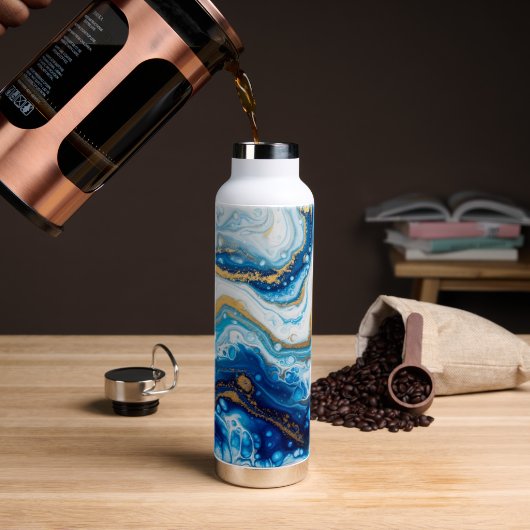 Elegante Fluid Art Decoratieve Koffie Mokken Abstr Waterfles (Koffie (Gedraaid) )