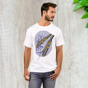 Elegante fluitduetmuziek Muziekinstrument T-shirt