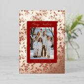 Elégante Foil Carte de Noël Modèle Fête Rouge (Debout devant)