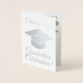 Élégante Foil Silver Graduation Party Invitation (Devant)