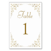 Elegante Foliage Goud Wit Huwelijk Kaart (Voorkant)