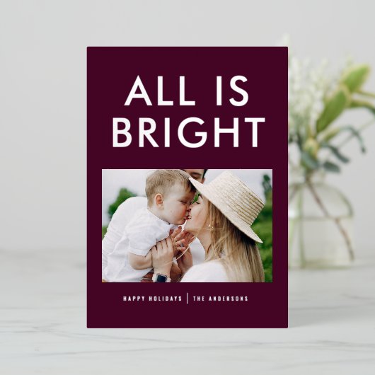 elegante folie 1 foto moderne folie vakantiekaart folie feestdagenkaart (Staand Voorkant)