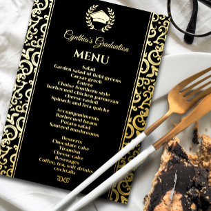 Elegante Folie Frame Afstudeer Diner Menu Uitnodiging