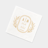 Elegante Folie gestempeld servetten met monogramme (Links)