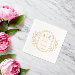 Elegante Folie gestempeld servetten met monogramme