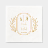 Elegante Folie gestempeld servetten met monogramme (Voorkant)