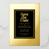 Elegante Folie Save the Date Sjabloon Foto Modern (Voorkant)