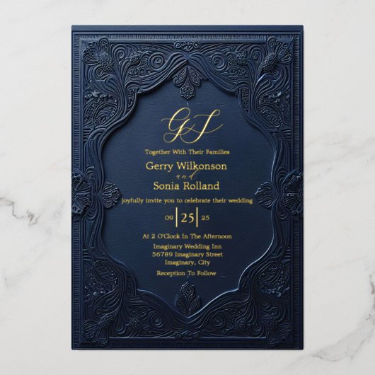 Elegante Folie Uitnodiging (Voorkant)