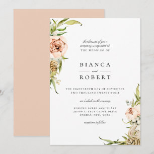 Élégante forêt botanique Faire-part de mariage flo