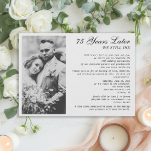 Elegante formele 75e Jubileum trouwfoto Kaart