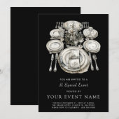Elegante formele dineravond kaart (Voorkant / Achterkant)