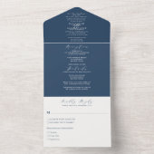 Elegante formele eenvoudige Navy Bold Wedding All In One Uitnodiging (Binnen)