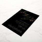 Elegante Formele Kalligrafie Bruiloft Save the Dat Folie Uitnodiging (Gedraaid)