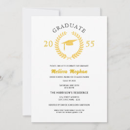 Elegante formele Laurel Krans Gold Pet Party Kaart