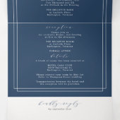 Elegante formele marine vet bruiloft drievoudig drieluik uitnodiging (Binnenkant midden)