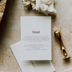 Elegante Formele Minimale Hotel Informatiekaartje