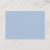 Elegante formele poeder blauw script bruiloft deta informatiekaartje (Achterkant)