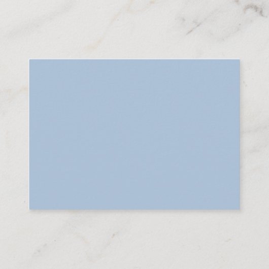 Elegante formele poeder blauw script bruiloft deta informatiekaartje (Achterkant)