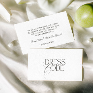 Elegante formele trouwjurk dresscode kaart