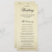 Elegante formele vintage trouwdag programma (Voorkant / Achterkant)