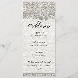 Elegante formele witte damast kant brokaat menu