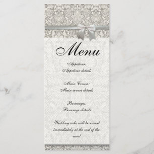 Elegante formele witte damast kant brokaat menu