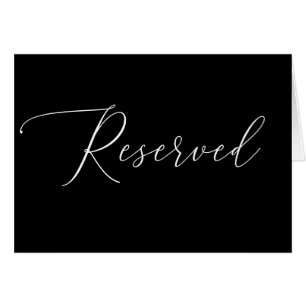 Elegante formele zwarte bruiloft script gereservee