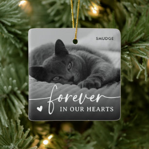 Elegante foto-aandenken voor huisdierenkat keramisch ornament
