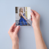 Elegante foto afstudeerfeest QR code uitnodiging Flyer (Hand)