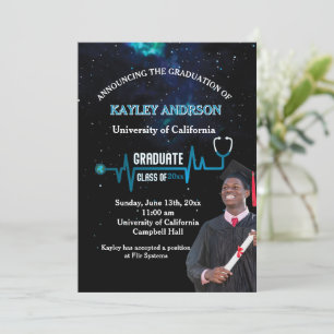Elegante Foto Afstuderen Doctor of Medicine Kaart