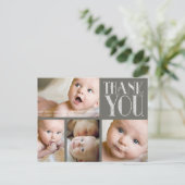  Elegante Foto Baby Dank u Post Kaart (Staand voorkant)