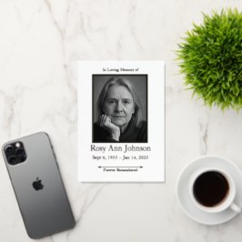 Elegante foto begrafenis orde van dienst programma