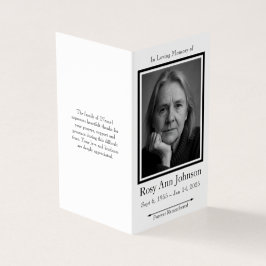 Elegante foto begrafenis orde van dienst programma